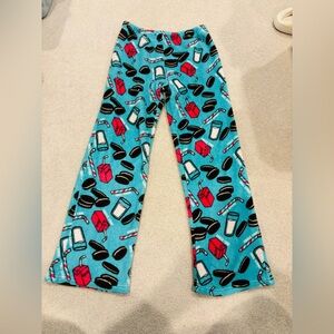 MILK AND COOKIES, Kids Pajamas with Fun Snack Print - Blue and Red